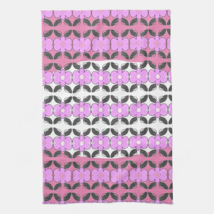 Linge De Cuisine Gris rose et blanc