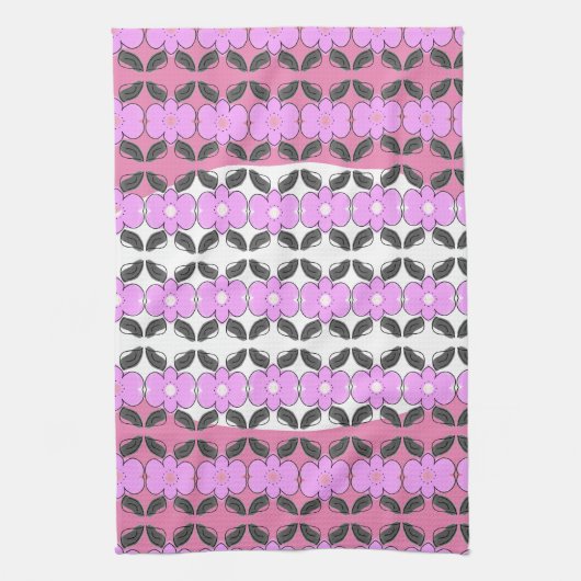 Linge De Cuisine Gris rose et blanc (Vertical)