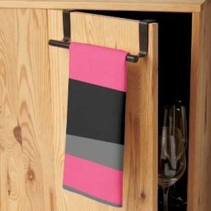 Linge De Cuisine gris rose et noir abstrait