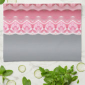 Linge De Cuisine Gris rose et vert (Plié)