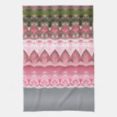 Linge De Cuisine Gris rose et vert (Vertical)