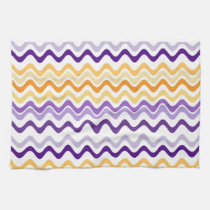 Linge De Cuisine Gris Super violet et blanc