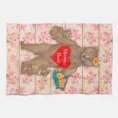 Linge De Cuisine Grizzly maman ours avec des petits, maman amour! (Horizontal)