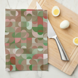 Linge De Cuisine Groovy Boho Mod Rétro Géométrique Noël