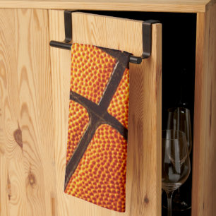 Linge De Cuisine Gros ballon de basket orange en relief,