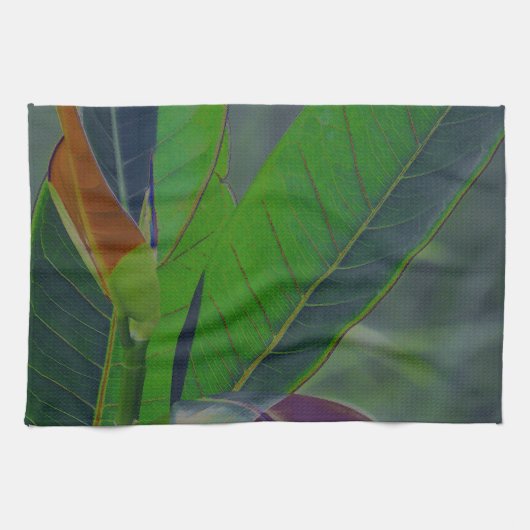 Linge De Cuisine Gros plan des Feuilles verts (Horizontal)