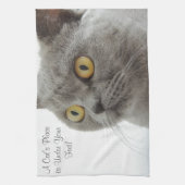 Linge De Cuisine Gros plan des yeux dorés de chats gris (Vertical)