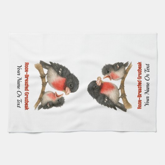 Linge De Cuisine Grosbeak à poitrine Rose étonnante (Horizontal)