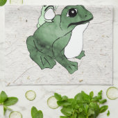 Linge De Cuisine Grosse grenouille Petit crapaud japonais 19e siècl (Plié)