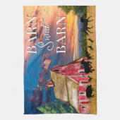 Linge De Cuisine Grotte rouge rustique avec animaux (Vertical)