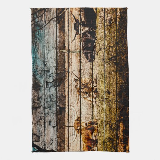 Linge De Cuisine Groupe de Longhorns assis en terrain Distressed Wo (Vertical)