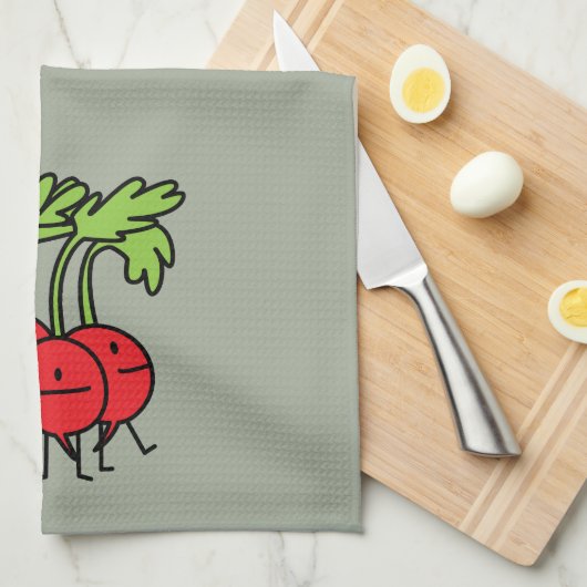 Linge De Cuisine Groupe heureux de radis - radis étant heureux ! (Quart Plié)