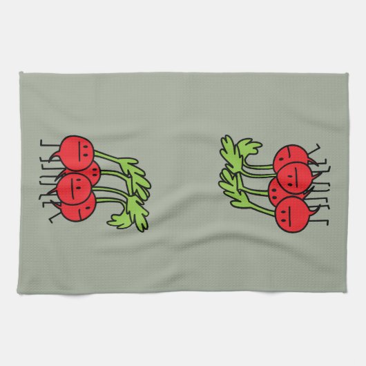 Linge De Cuisine Groupe heureux de radis - radis étant heureux ! (Horizontal)
