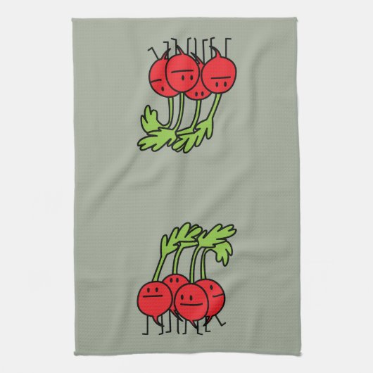 Linge De Cuisine Groupe heureux de radis - radis étant heureux ! (Vertical)