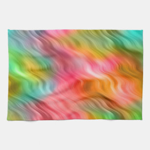 Linge De Cuisine Grue colorée Fleur Wavy Texture