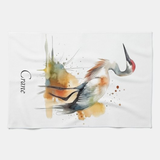 Linge De Cuisine Grue errante, couture (Horizontal)