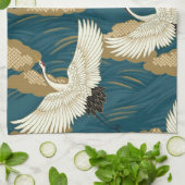 Linge De Cuisine Grue et vague, design japonais (Plié)