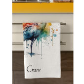 Linge De Cuisine Grue gracieuse : Aquarelle, coutume