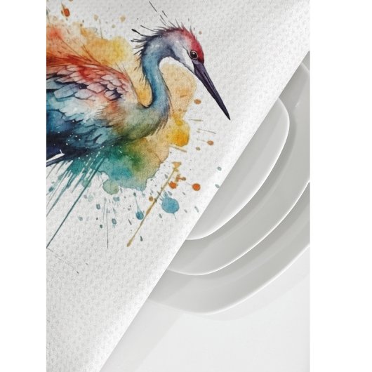 Linge De Cuisine Grue gracieuse : Aquarelle, coutume