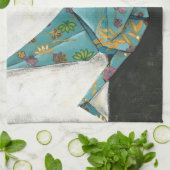 Linge De Cuisine Grue Origami aux motifs floraux (Plié)