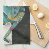 Linge De Cuisine Grue Origami aux motifs floraux (Quart Plié)