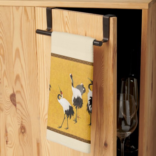 Linge De Cuisine "Grues" (1772-1780) par Maruyama Kyo (Pliage en tiers)