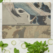 Linge De Cuisine Grues sur un pin couvert de neige Hokusai (Plié)