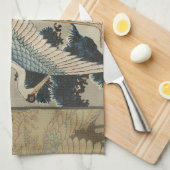 Linge De Cuisine Grues sur un pin couvert de neige Hokusai (Quart Plié)