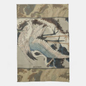 Linge De Cuisine Grues sur un pin couvert de neige Hokusai (Vertical)