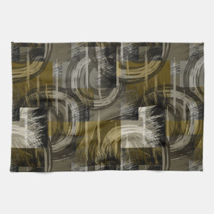 Linge De Cuisine Grunge Abstrait, brun monochrome