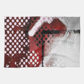 Linge De Cuisine Grunge rouge (Horizontal)