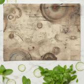 Linge De Cuisine Grunge Rustic Steampunk Horloge (11) (Plié)