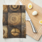 Linge De Cuisine Grunge Rustic Steampunk Horloge (15) (Quart Plié)