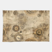 Linge De Cuisine Grunge Rustic Steampunk Horloge (2) (Horizontal)