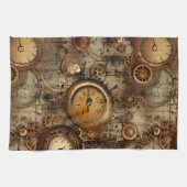 Linge De Cuisine Grunge Rustic Steampunk Horloge (3) (Horizontal)