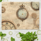 Linge De Cuisine Grunge Rustic Steampunk Horloge (6) (Plié)