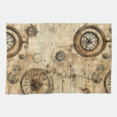 Linge De Cuisine Grunge Rustic Steampunk Horloge (9) (Horizontal)
