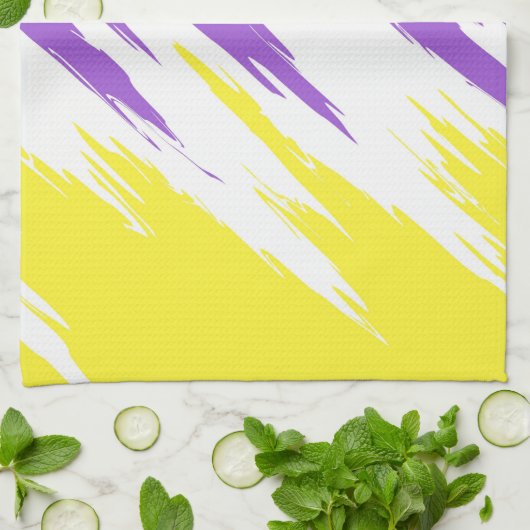 Linge De Cuisine Grungy Funky ZigZag Abstrait Non-binary Pride Indi (Plié)