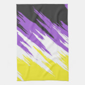 Linge De Cuisine Grungy Funky ZigZag Abstrait Non-binary Pride Indi (Vertical)