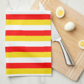 Linge De Cuisine Guernsey flag stripes red yellow white pattern Nor (Quart Plié)