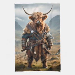 Linge De Cuisine Guerrier Écossais Féroce : La Vache Viking Courage