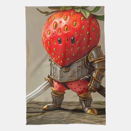 Linge De Cuisine Guerrier Fraise (Vertical)