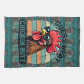 Linge De Cuisine Guess What Chicken Butt Funny Retro Rooster (Horizontal)