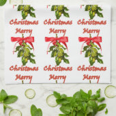 Linge De Cuisine gui de Joyeux Noël (Plié)