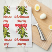 Linge De Cuisine gui de Joyeux Noël (Quart Plié)