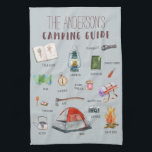 Linge De Cuisine Guide de camping pour monogrammes| Illustrations d<br><div class="desc">Un art de collectionner pour tous ceux qui aiment le camping. Avec des illustrations aquarelles d'éléments de camping avec votre nom de famille. Ajoutez votre libellé personnalisé à cette conception en utilisant les zones "Modifier ce modèle de conception" situées à droite de l'élément, ou cliquez sur le bouton bleu "Customiser"...</div>