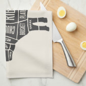 Linge De Cuisine Guide des bouchers Coupes de boeuf (Quart Plié)