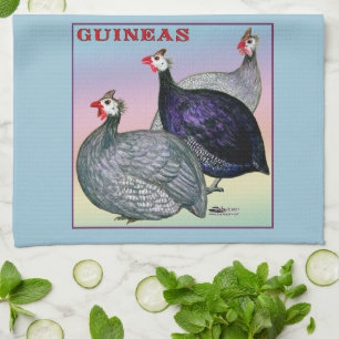 Linge De Cuisine guineas Trois Fowl