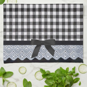 Linge De Cuisine Guingan noir