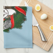 Linge De Cuisine Guirlande de Noël de hiboux de Birdorable (Quart Plié)